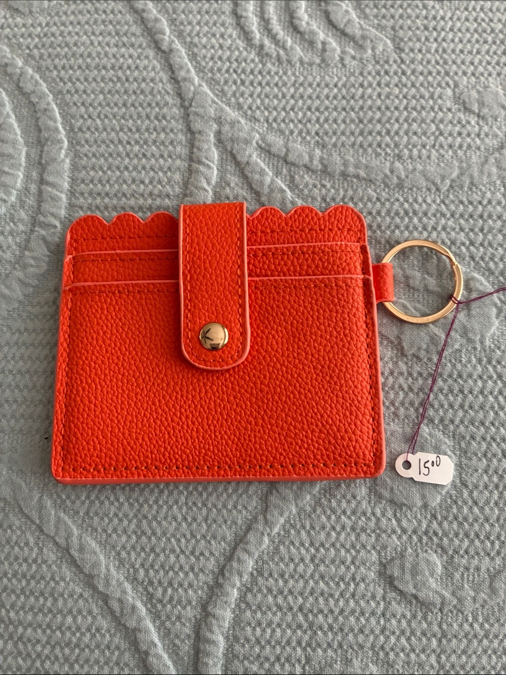 Women’s Orange Scalloped Cardholder Keyring